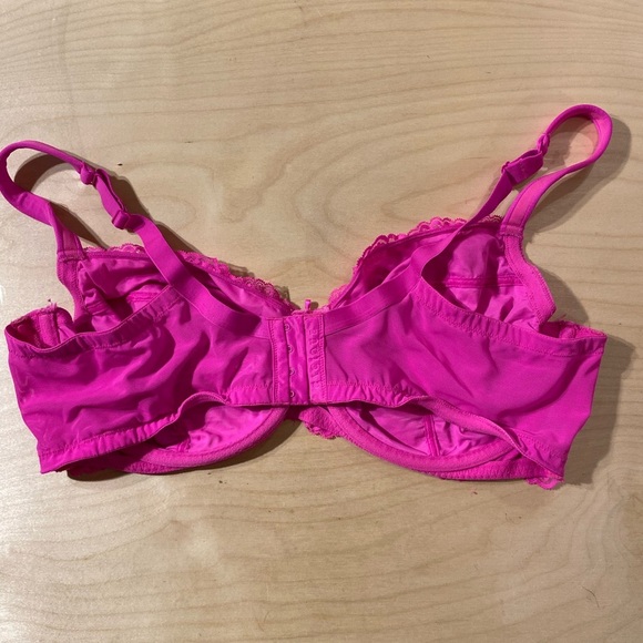 Cacique Lace Underwire Bra in Vibrant Pink Unlined Full Coverage 46 DD (IZ) - Picture 12 of 13